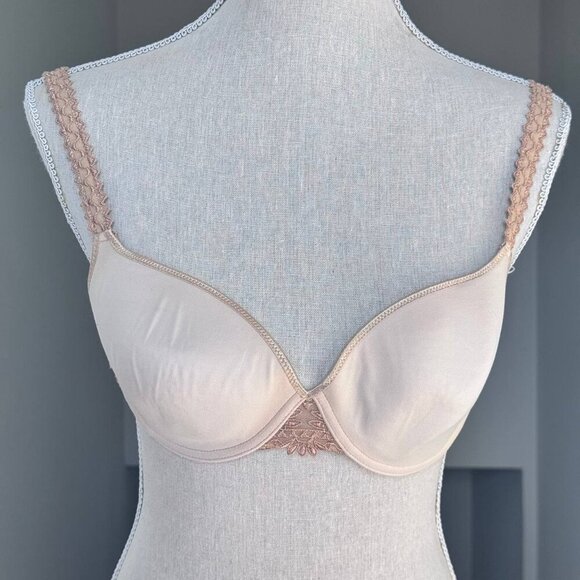 CHANTELLE Elegant Sexy Soft Cups Underwire Bra in Nude– Size 32D - Picture 1 of 9
